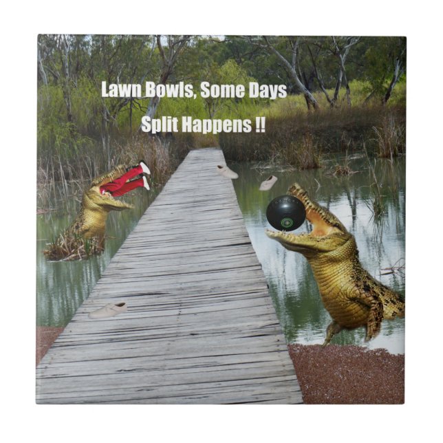 Lawn Bowls Australia Split Happens, Ceramic Tile (Front)