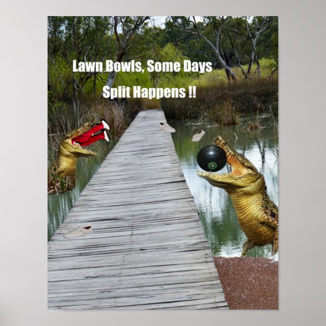 Lawn Bowls Australia Split Happens, Poster (Front)