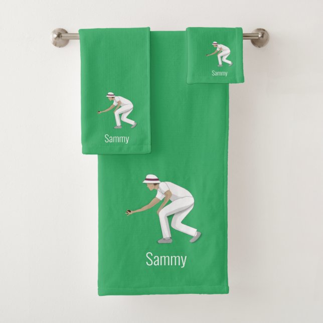 Lawn Bowls Bath Towel Set (Insitu)