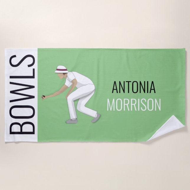 Lawn Bowls Beach Towel (Front)