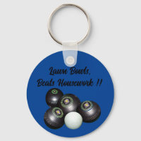 Lawn Bowls Beats Housework Funny, Keyring