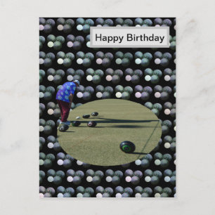 Lawn Bowls, Birthday PostCard,  Postcard