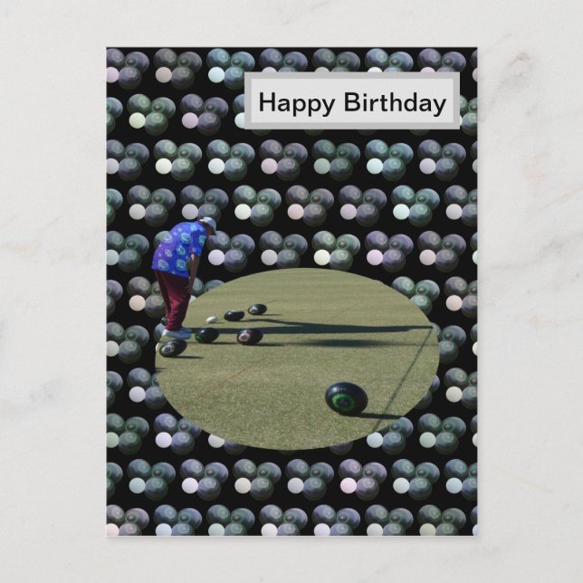 Lawn Bowls, Birthday PostCard,  Postcard (Front)
