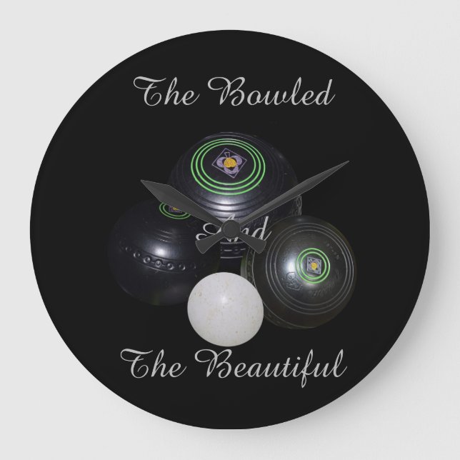 Lawn Bowls Bowled Beautiful Large Wall Clock. Clock (Front)