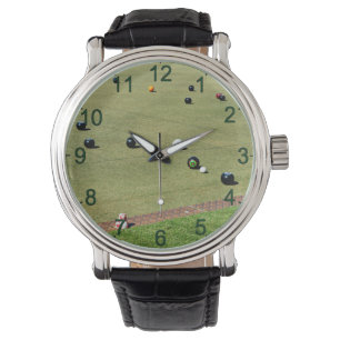 Lawn Bowls Bring It On, Mens Leather Watch