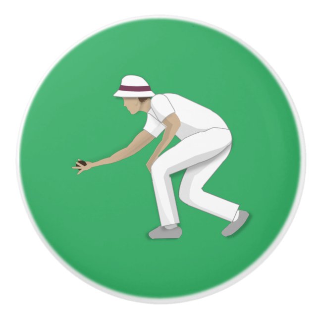 Lawn Bowls Ceramic Knob (Front)