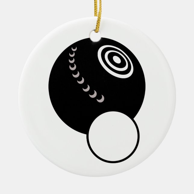 Lawn Bowls Ceramic Tree Decoration (Front)