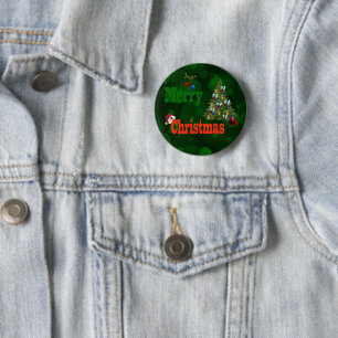 Lawn Bowls, Christmas Button Badge