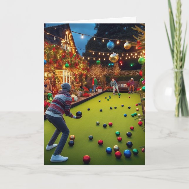 Lawn Bowls Christmas card (Front)