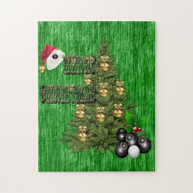 Lawn Bowls Christmas Design, Jigsaw Puzzle (Vertical)