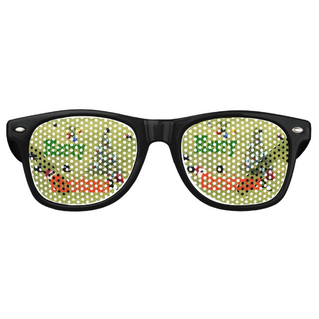 Lawn Bowls Christmas Style, Retro Party Sunglasses (Front)