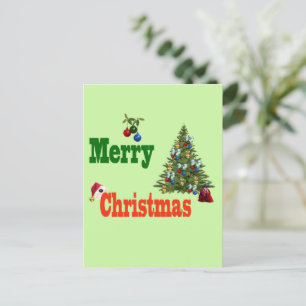 Lawn Bowls Christmas Tree And Stocking, Postcard
