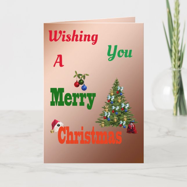 Lawn Bowls, Christmas Tree Card,  Card (Front)
