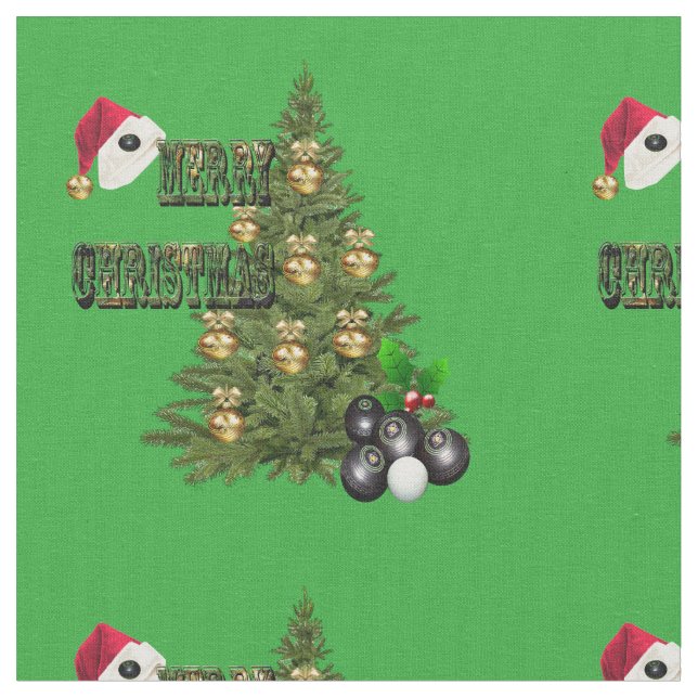 Lawn Bowls Christmas Tree Design, Fabric (Close Up)