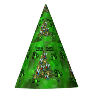 Lawn Bowls Christmas Tree, Party Hat