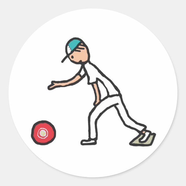 Lawn Bowls Classic Round Sticker (Front)