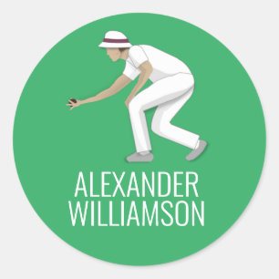 Lawn Bowls Classic Round Sticker