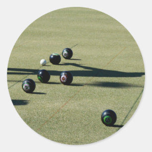 Lawn Bowls Close Call, Classic Round Sticker