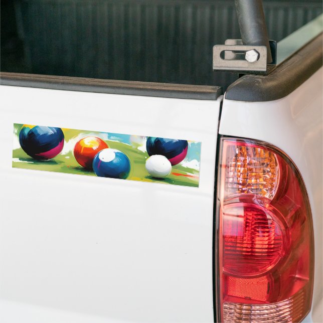 Lawn Bowls Color Splash,  Bumper Sticker (On Truck)