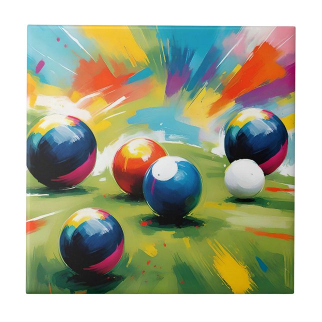 Lawn Bowls Color Splash,  Tile (Front)