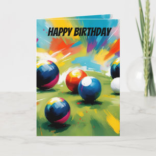 Lawn Bowls Colour Splash, Birthday Card