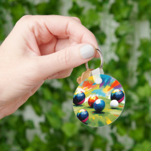Lawn Bowls Colour Splash,  Key Ring