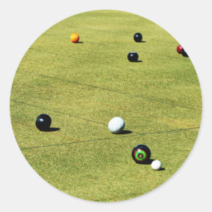 Lawn Bowls Competition Game, Classic Round Sticker