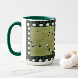 Lawn Bowls Competition Game With Bowls Edging, Mug