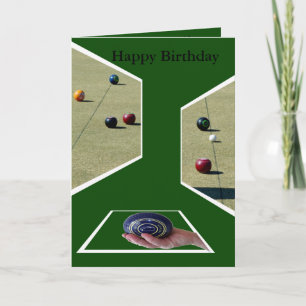 Lawn Bowls Dimensions, Greetings Birthday Card. Card