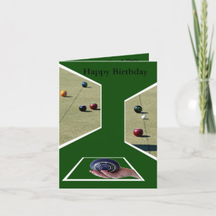 Lawn Bowls Dimensions, Small Greeting Card. Card