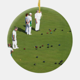 Lawn Bowls England Ceramic Tree Decoration