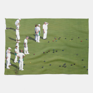 Lawn Bowls England Tea Towel
