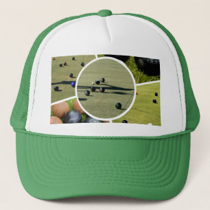 Lawn Bowls Five Picture Photo Collage, Hat