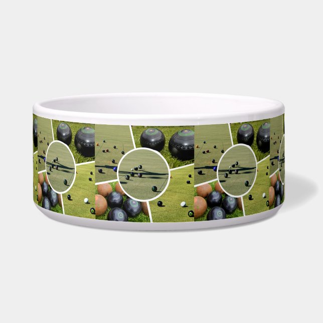 Lawn Bowls Five Picture Photo Collage, Pet Bowl (Front)