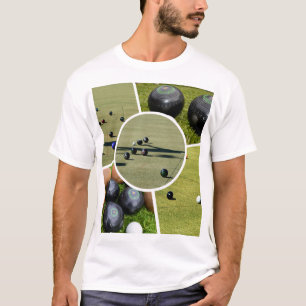 Lawn Bowls Five Picture Photo Collage, Tshirt