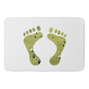 Lawn Bowls Footprints, Memory Foam Large Bath Mat. Mat