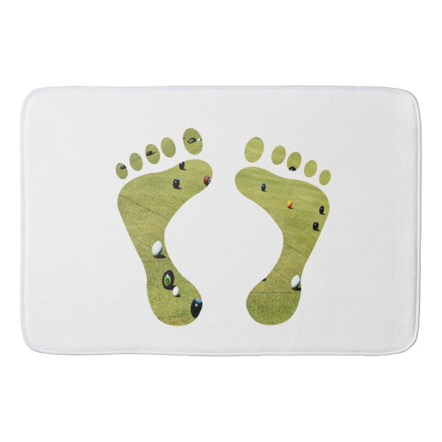 Lawn Bowls Footprints, Memory Foam Large Bath Mat. Mat (Front)