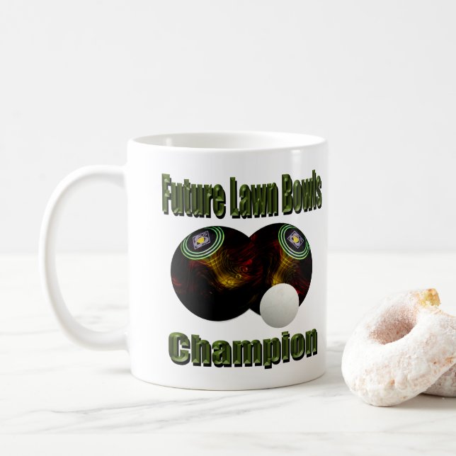 Lawn Bowls Future Champ, Coffee Mug (With Donut)