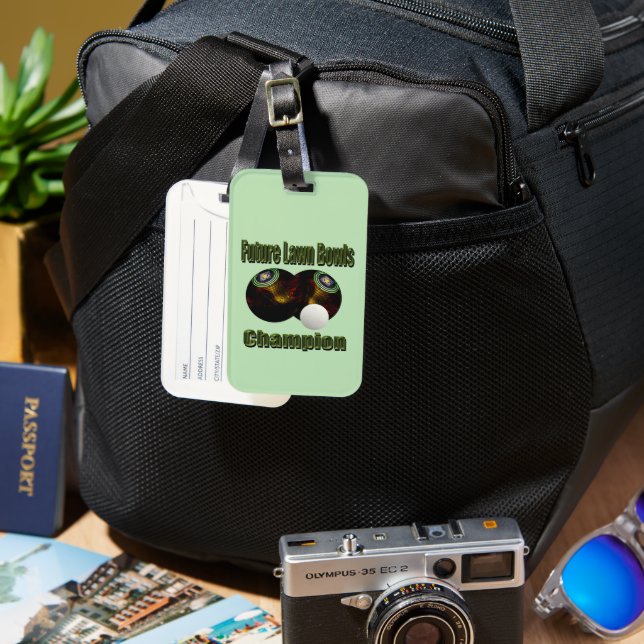 Lawn Bowls Future Champion, Luggage Tag (Front & Back)