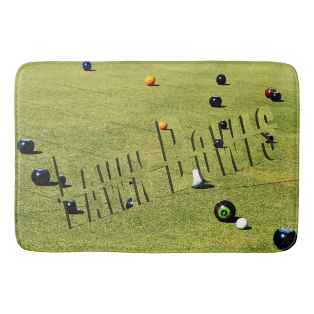 Lawn Bowls Game And Logo, Bath Mat (Front)