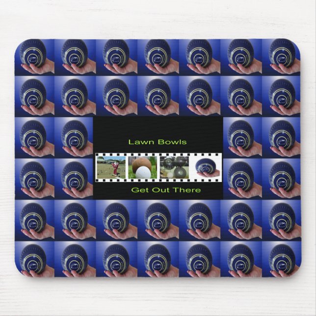 Lawn Bowls Get Out There, Mouse Mat (Front)
