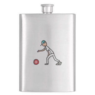 Lawn Bowls Hip Flask