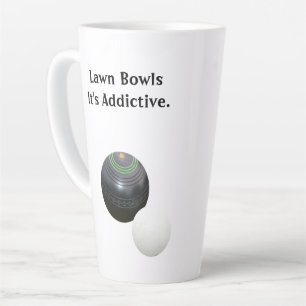 Lawn Bowls It's Addictive, Latte Mug