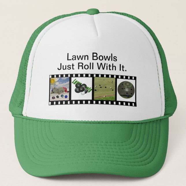 Lawn Bowls Just Roll With It, Trucker Hat (Front)