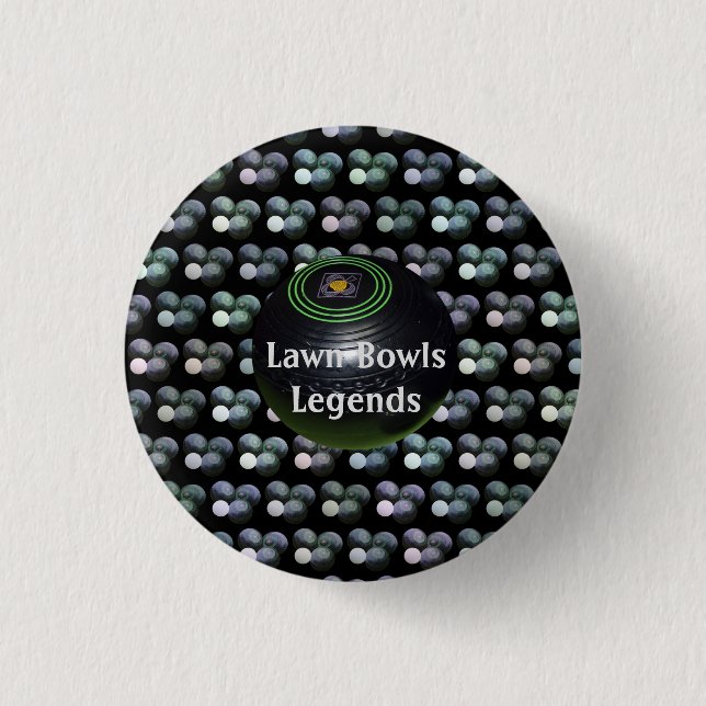 Lawn Bowls Legends,   3 Cm Round Badge (Front)