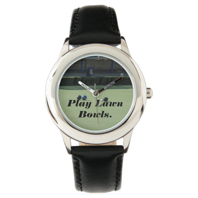 Lawn Bowls Live Life Game And Logo, Watch (Front)