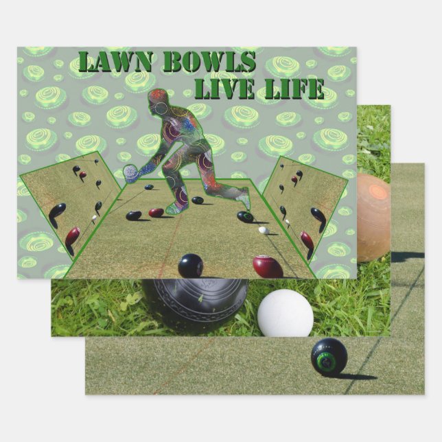 Lawn Bowls Live Life, Gift Wrapping Sheets, Paper Sheet (Set)