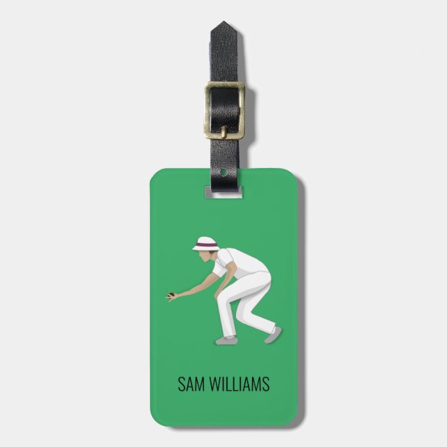 Lawn Bowls Luggage Tag (Front Vertical)
