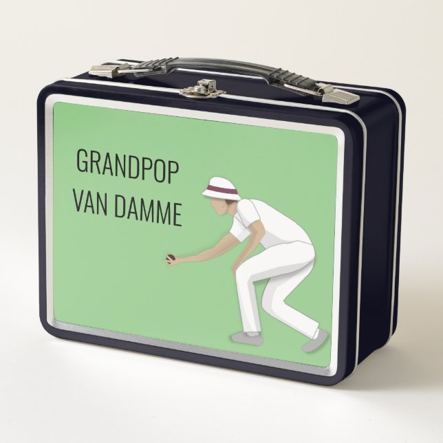 Lawn Bowls Metal Lunch Box (Front)
