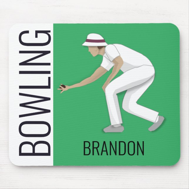Lawn Bowls Mouse Mat (Front)